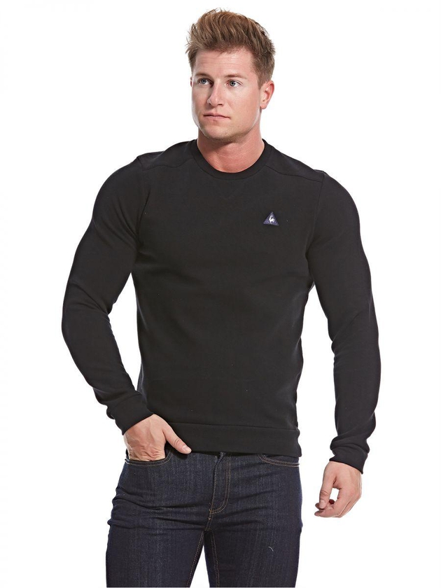 LE COQ SPORTIF Black Round Neck Hoodie & Sweatshirt For Men