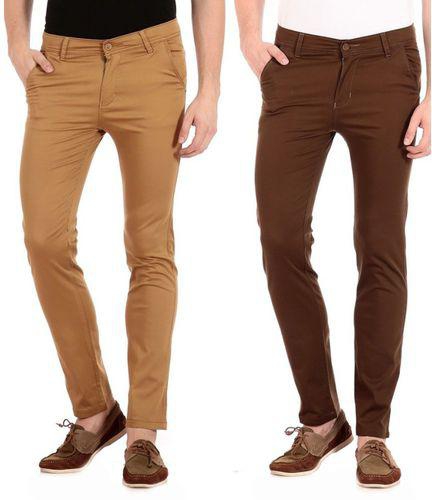Fashion 2 Pack Mens Khaki Pants - Light Brown & Dark Brown - Khaki Pants for Men