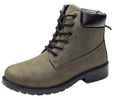 Lace Up Ankle Boots Green
