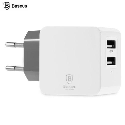 Baseus Baseus Fondroid Series 3.1A EU Standard Charger Dual USB Ports Power Adapter (White)