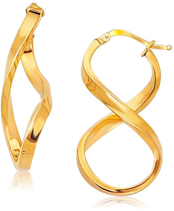 14k Yellow Gold Polished Infinity Shape Drop Earrings-rx77880