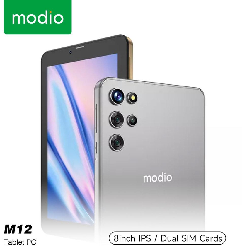 Modio M12 Android Tablet 7 Inch HD IPS Display with Internal Storage 256 GB.