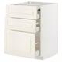 METOD / MAXIMERA Bc w pull-out work surface/3drw, white/Voxtorp high-gloss/white, 60x60 cm - IKEA
