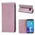 Universal Leather Case For Samsung Galaxy S6 Edge Flip Wallet Stand Case Flower Pattern Folio Flip Pouch Cover Case Rose Gold