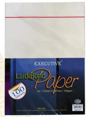Executive Laid Paper, A4, 100gsm, 100Sheets/Pack, Camelle White (FSPA100CWH)