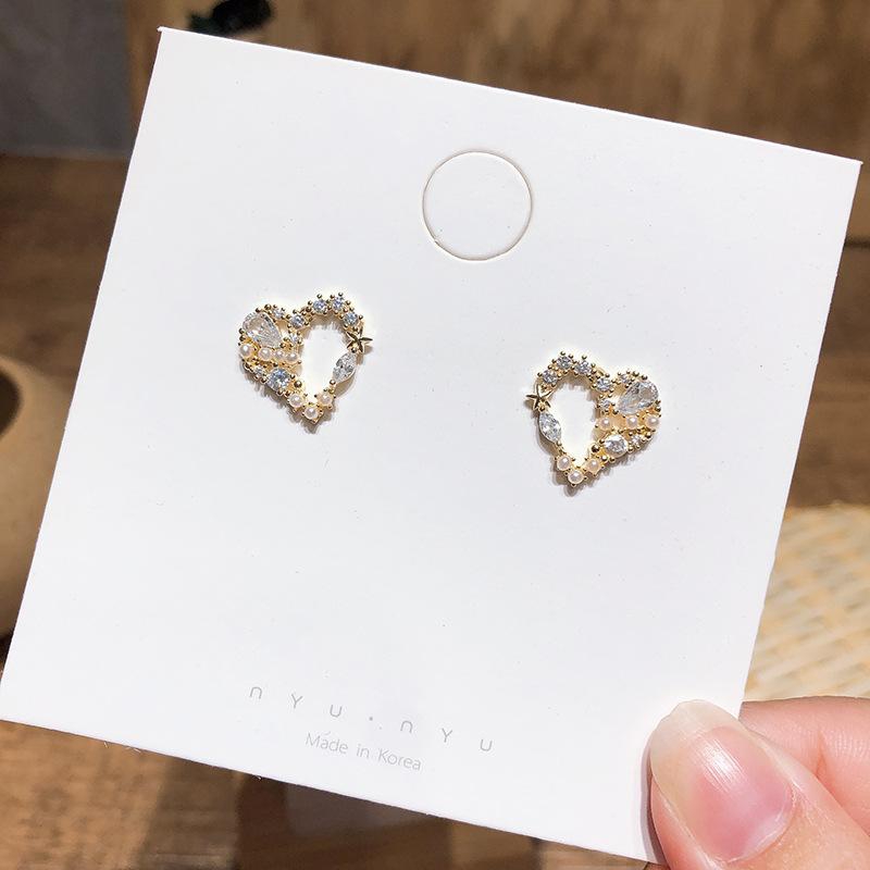 Alissastyle Crystal Heart Earring S925 - [0524]