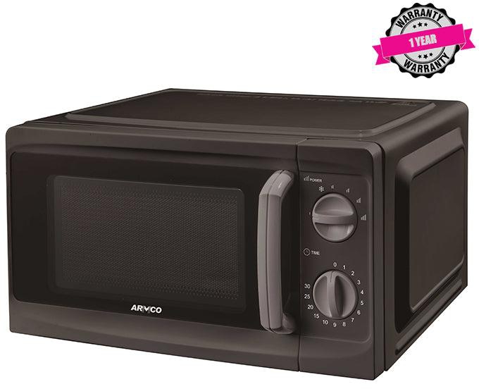 AM-MS2023(BK)-Microwave Oven, 20L, Manual Control, 700W, 5 Power levels, Speedy Defrost, Express cooking, Cooking End Signal, Black.
