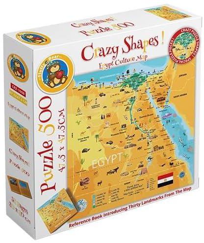 Fluffy Bear Crazy Shapes Egypt Culture Map Puzzle and Book 500-Pieces