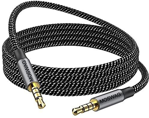MOSWAG 3.28FT/1Meter 3.5mm Audio Cable Male to Male Audio Cable 4 Pole Stereo Aux Cable Auxiliary Cable Aux Cord for Headphones,PS4,Smartphone,Tablets,Headset,PC,Laptop and More …
