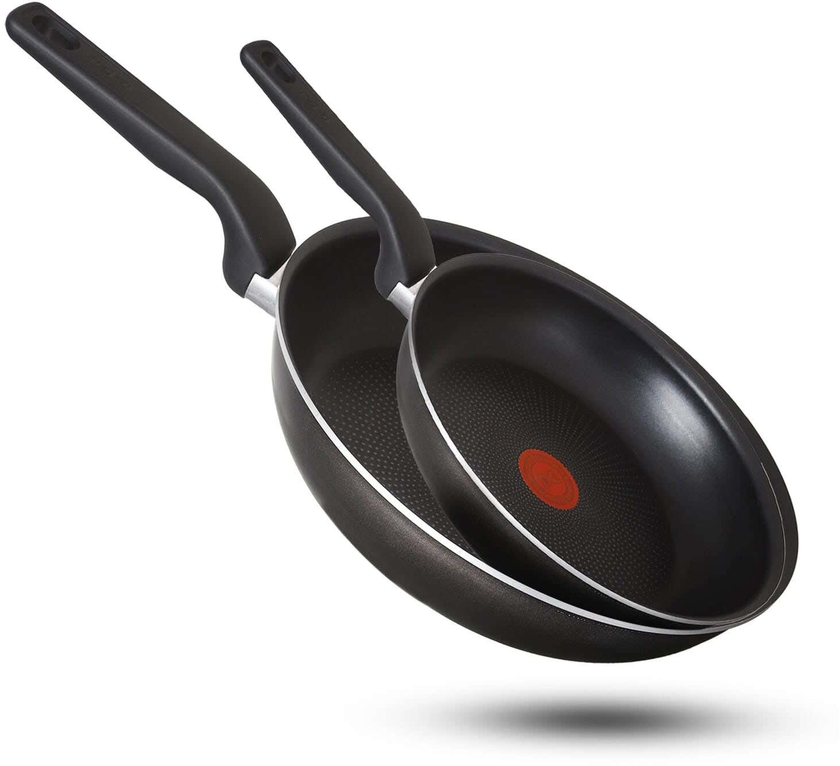 Get Tefal Frying Pan Set, 2 Pieces - Dark Red with best offers | Raneen.com
