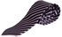 Generic A set of black stripped tie, pocket square and cuff links
