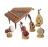 Mini Wooden Handmade Musical Instruments Models Antiques Set Of 6 Pcs Souvenir Gift Decor