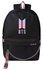 حقيبة ظهر مدرسية بتصميم عصري لفرقة BTS أسود