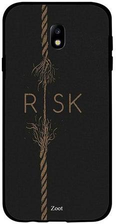 غطاء حماية واقٍ لهاتف سامسونج جالاكسي J7 2017 مطبوع عليه كلمة "Risk"
