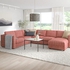 Corner sofa-bed, 5-seat, with chaise longue/Dalstorp multicolour