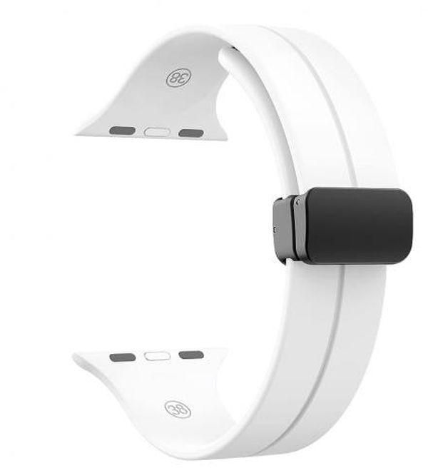 Silicone Bracelet With Magnetic Closure For HK10 PRO MAX Watch For Men And Women. White