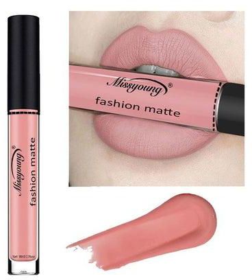Matte Liquid Lipstick Makeup, Matte Velvety Long-Lasting Wear Non-Stick Cup Not Fade Waterproof Lip Gloss(Pink #01)