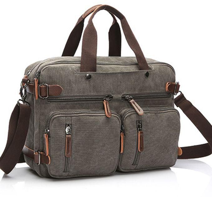 Fashion Vintage Men Handbag Bag Casual Travel Shoulder Messenger Bags Mens Canvas Crossbody Business Classical Design Bolsa Masculina-Dark Grey