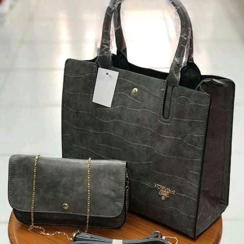 Fashion 2 in 1 Elegant Ladies Handbag- Grey