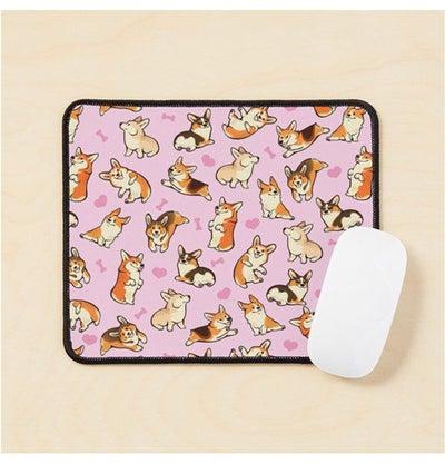 Lovey Corgis In Pink Mouse Pad Multrcolour