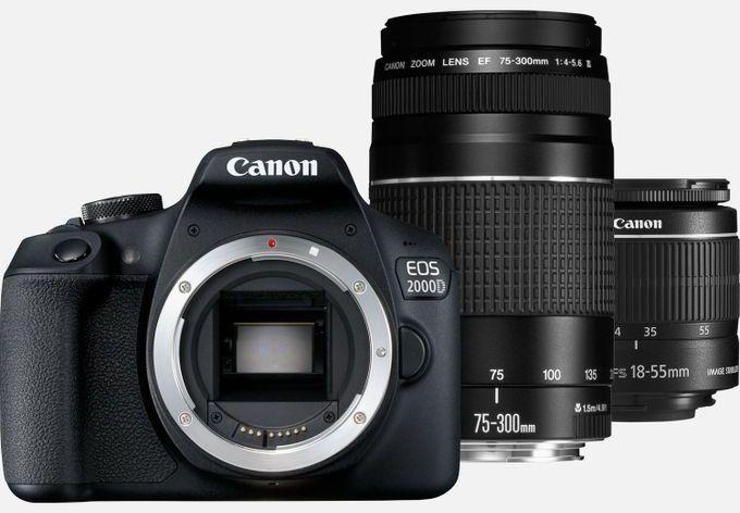 Canon EOS 2000D DSLR Camera With 18-55Mm & 75-300mm Lens