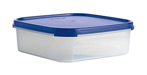 Tupperware Square Food Storage Box, 1.1 L - Clear and Blue