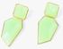 Geometric Shaped Dangle Earrings Green/Gold