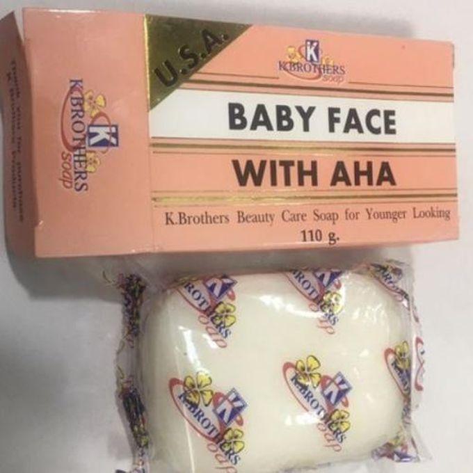 K.Brothers Baby Face Soap With AHA,Beauty Care Soap For Young Looking-110g
