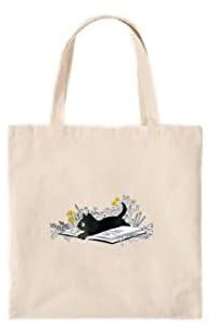 LAZY CAT Printed Tote Bag, Anime Sholder Bag, Bag Perfect For Laptop And Books, University And School Tote Bag, Canvas Cotton Tote Bag, Reusable Tote Bag