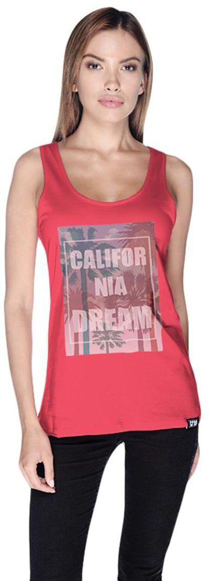 Creo Cali Dream Beach  Tank Top For Women - S, Pink