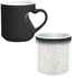 Ceramic Magic Mug With Inner Heart Handle Black/White