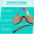 Polarized Cycling Sports Glasses for Men Women UV400 Protection Sports Sunglasses with 5 Interchangeable Lenses Bike Goggles Climbing Fishing Driving Golf