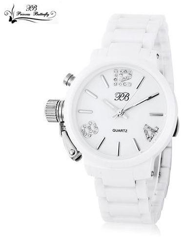 PRINCESS_BUTTERFLY Women Quartz Watch - Silver+White