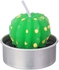 Get Cactus-Shaped Candle Set with a Metal Base, 3 Pieces, 4.5×13.5 cm - Green with best offers | Raneen.com