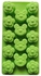 قالب كيك من السيليكون مكون من 14 تجويفا بشكل زهرة وقطة أخضر 11 x 22سم