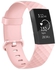 For FITBIT Charge 3/4 Metallic Silcon Watch Strap PINK