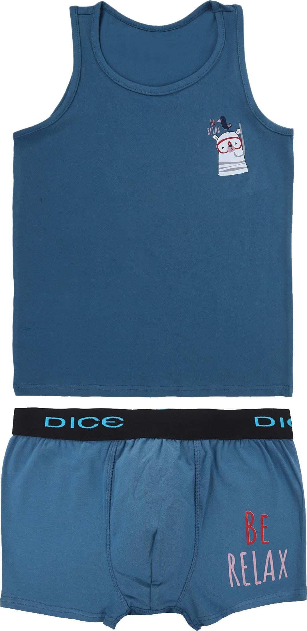 Get Dice Printed Cotton underwear set for Boys, 2 Pieces, size 13/12 - Petrol with best offers | Raneen.com