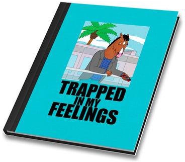 A5 Size Trapped In My Feelings Quote Hard Bind Notebook Multicolour