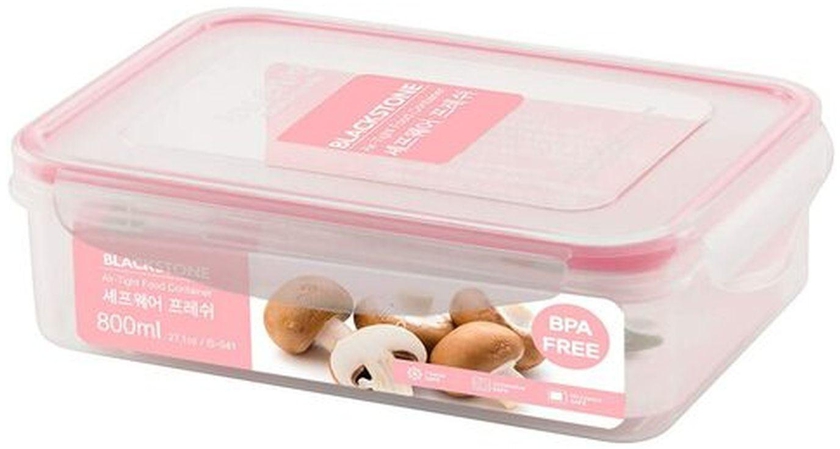 Blackstone Air-Tight Food Container With Divider IS047 Clear/Pink 800ml