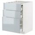 METOD / MAXIMERA Bc w pull-out work surface/3drw, white/Lerhyttan light grey, 60x60 cm - IKEA