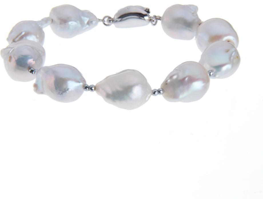 Angie Jewels & Co. Baroque Pearl Bracelet with Sterling Silver