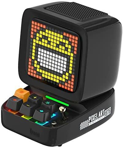 Divoom DitooPro, Retro Pixel Art Game Bluetooth Speaker with 16X16 LED, App Controlled Front Screen, Online Radio, Alarm Clock (Black)