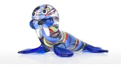 تمثال للزينة مصنوع يدويا على شكل حيوان حصان البحر متعدد الألوان