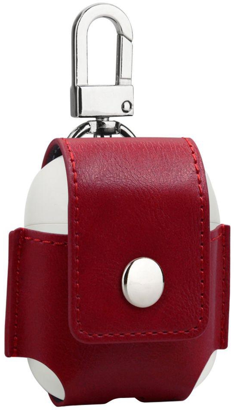 Mosiso AirPods Case, Portable Premium PU Leather Flip Cover with Metal Closure Buckle Case Anti-lost Protective Bag Pouch for AirPods with Charging Case, Red