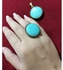 Gold 2 PCs Fayrouz Set Women - Pendant & Ring Fayrouz Gold Plated Jewelry