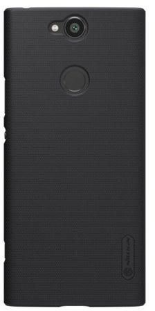 Frosted Hard Shield Cover With Screen Protector For Sony Xperia XA2 Plus Black