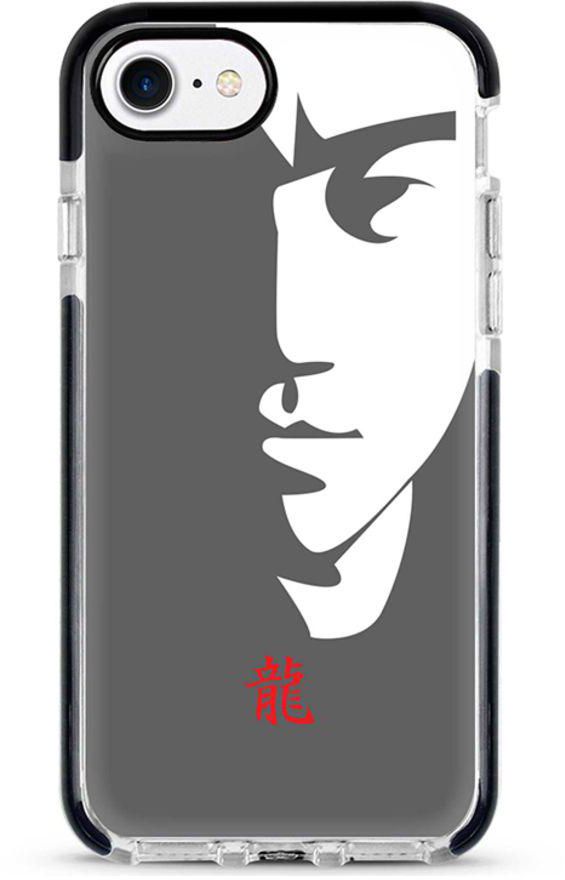 Protective Case Cover For Apple iPhone 7 Tibute - Bruce Lee (Grey) Full Print