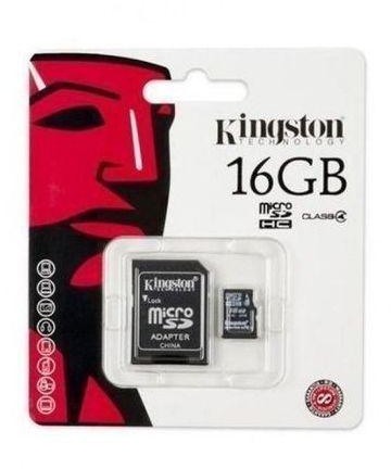Kingston 16GB microSDHC Class 4 Memory Card with Adapter - SDC4/16GB