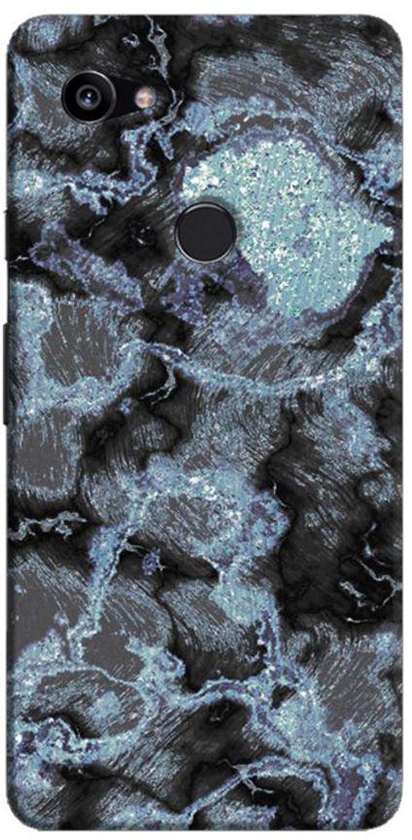 Protective Hard Case Cover For Google Pixel 2 XL Blue Cut Pattern Marble