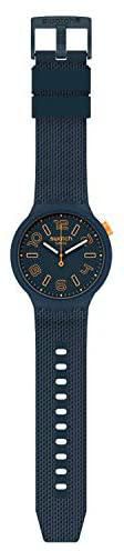 swatch quartz plastic strap blue 24 casual watch model so27n price from souq egypt